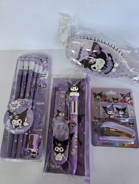 Kuromi Purple Stationery Set - Cute Sanrio Supplies